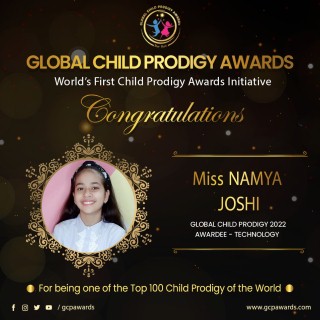 सत पॉल मित्तल स्कूल की नाम्या जोशी ने दुनिया के टॉप 100 चाइल्ड प्रोडिजीज में प्राप्त किया ‘ग्लोबल चाइल्ड प्रोडिजी अवार्ड्स 2022’